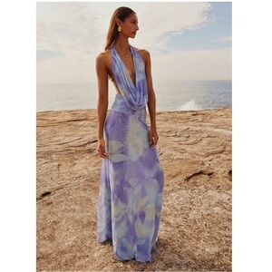 NWT Peppermayo Elysia Mesh Maxi Dress - Purple Rain